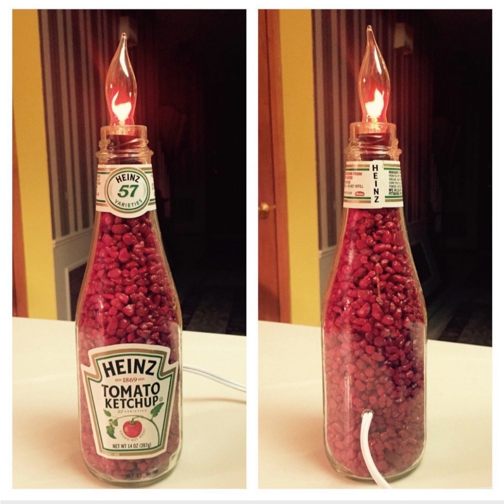 Red Ketchup Bottle Lamp